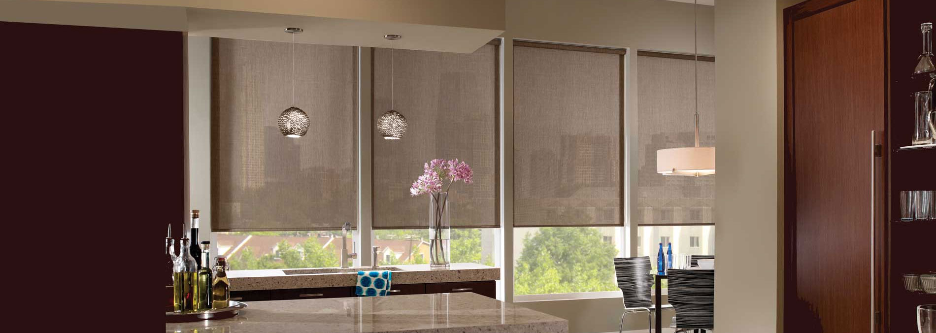 roller shades and custom shade installation from Accent Verticals in Portland Or Lake Oswego Oregon and Vancouver Wa