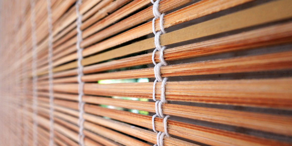Up close image of woven wood shades. Accent Verticals provides wood window coverings in Portland OR & Vancouver WA.
